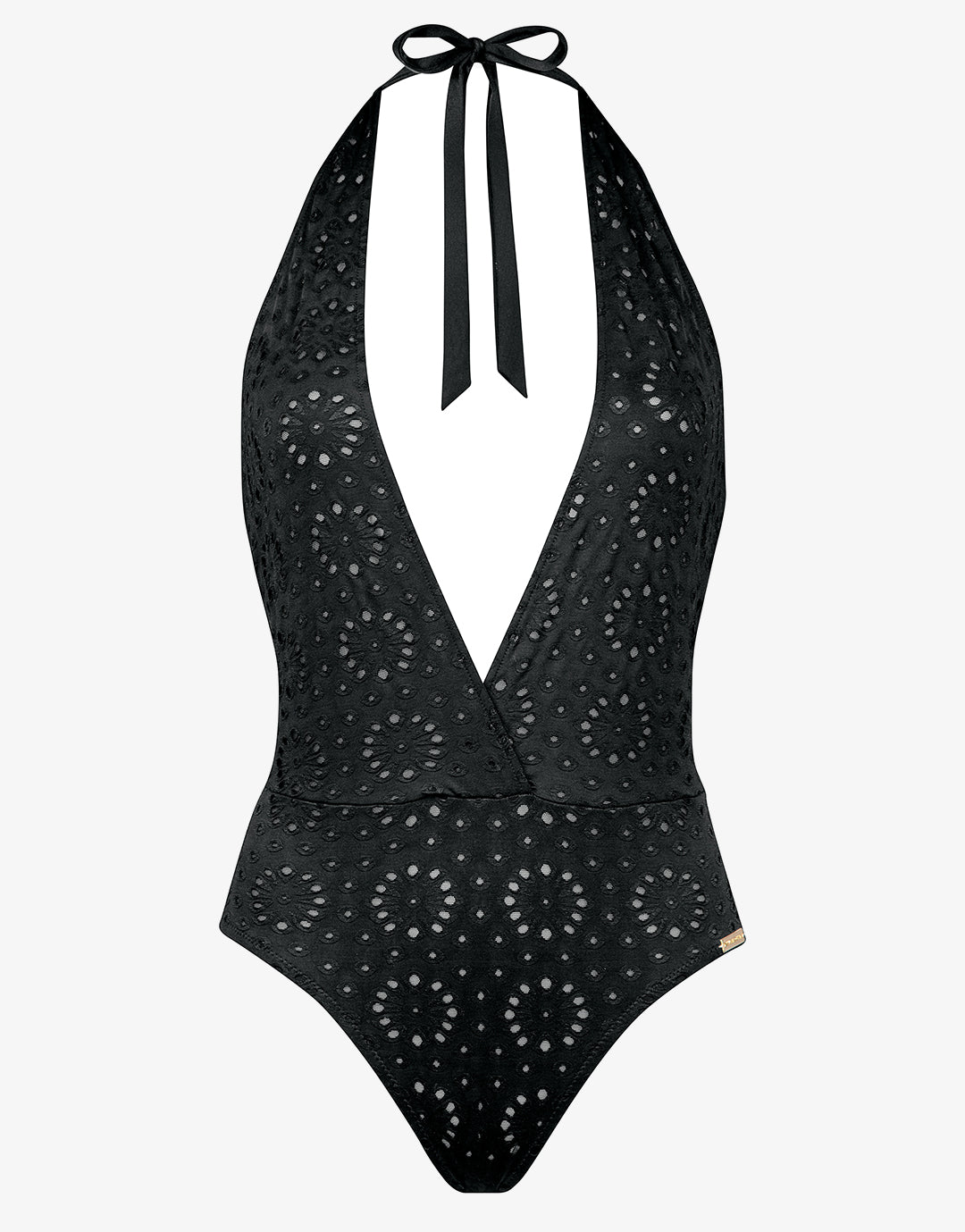 Riviera Notes Plunge Swimsuit - Deep Black - Simply Beach UK