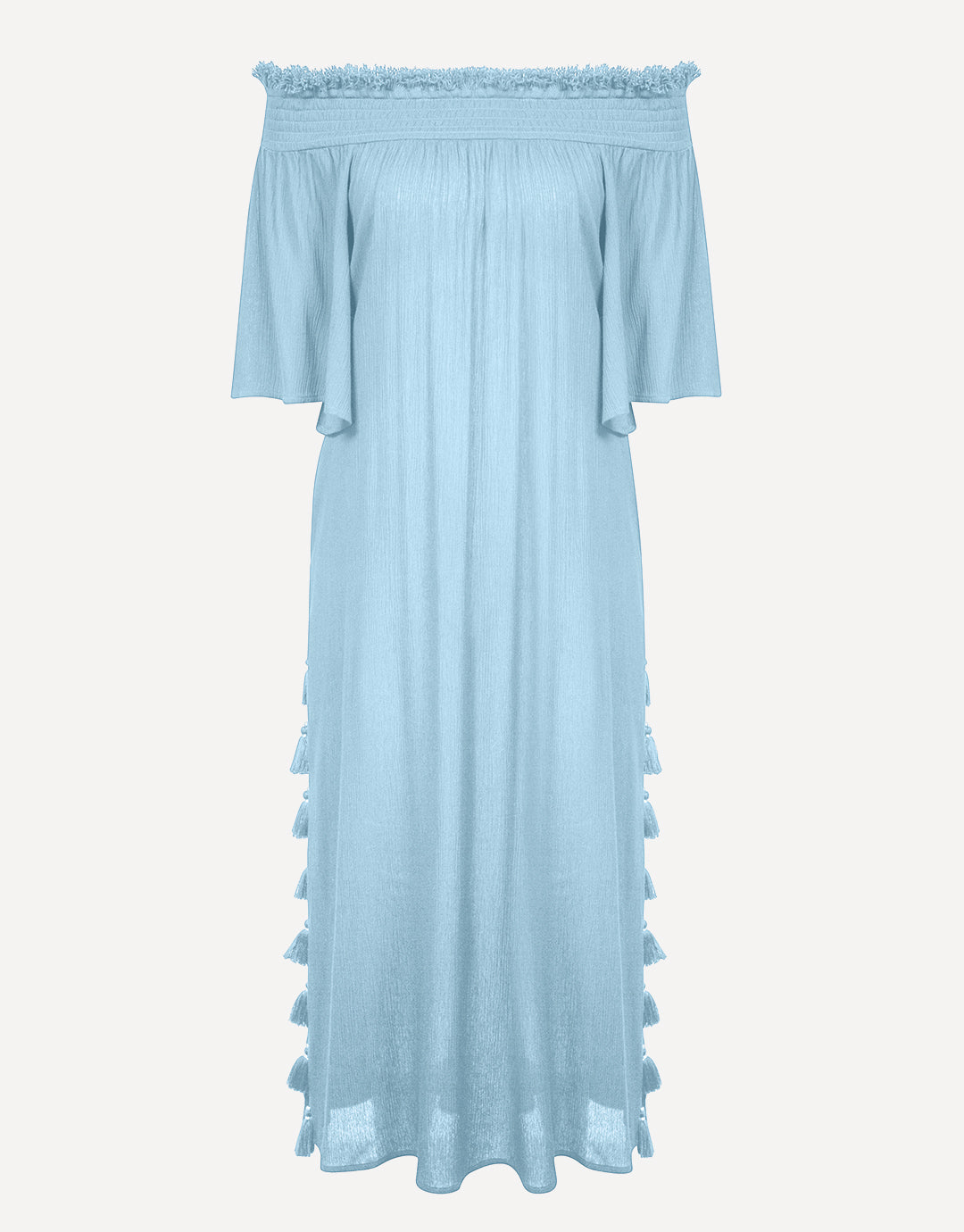 Off The Shoulder Dress - Ice Blue Off The Shoulder Dress - Ice Blue