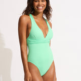 Collective Cross Back Swimsuit - Mint - Simply Beach UK