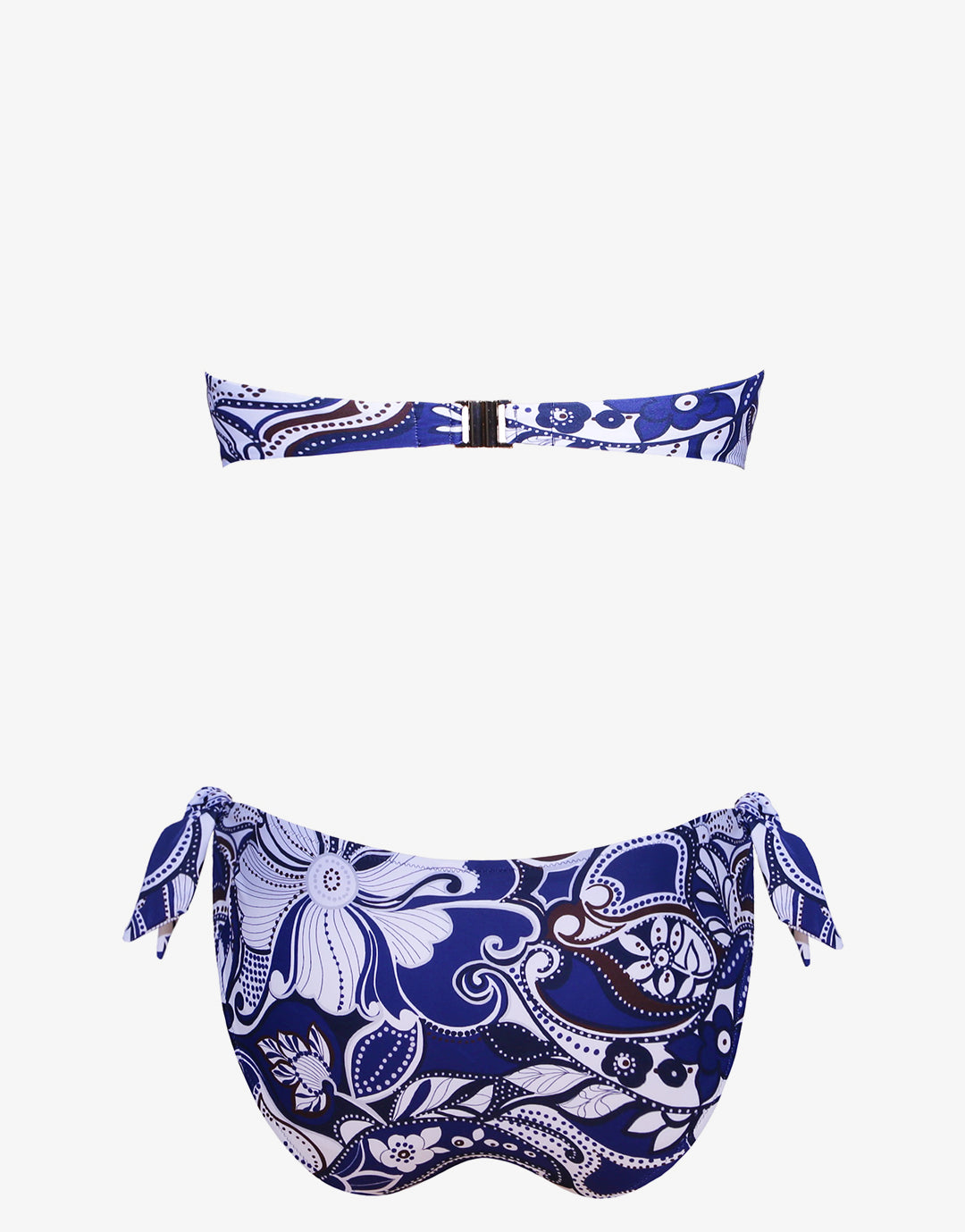 Cachemire Moulded Bandeau Bikini Set - Blue and White - Simply Beach UK