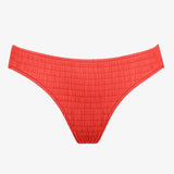 Solid Crush Ring Side Bikini Pant - Fiery Coral - Simply Beach UK
