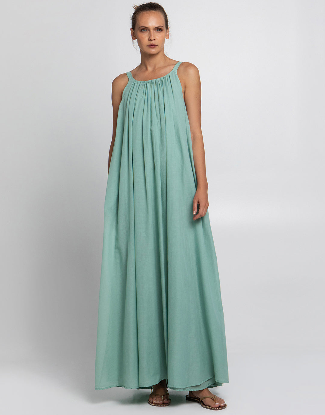 Gathered Maxi Dress - Sea Green Gathered Maxi Dress - Sea Green