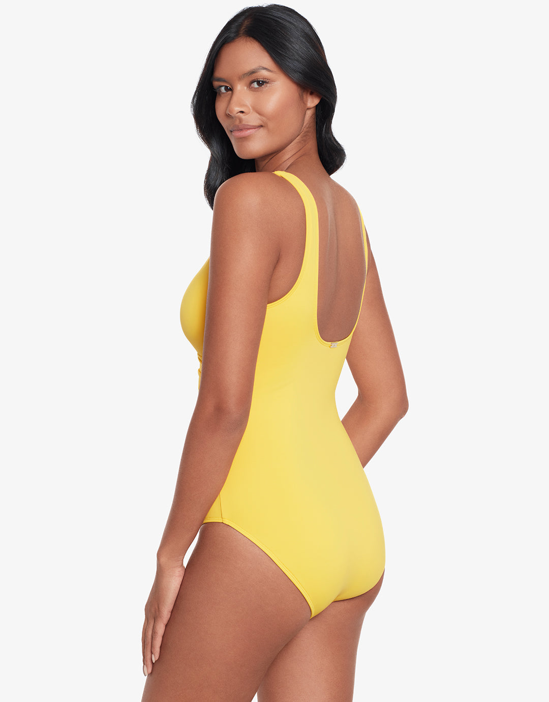 Beach Club Solids Ring Front Swimsuit - Yellow - Simply Beach UK