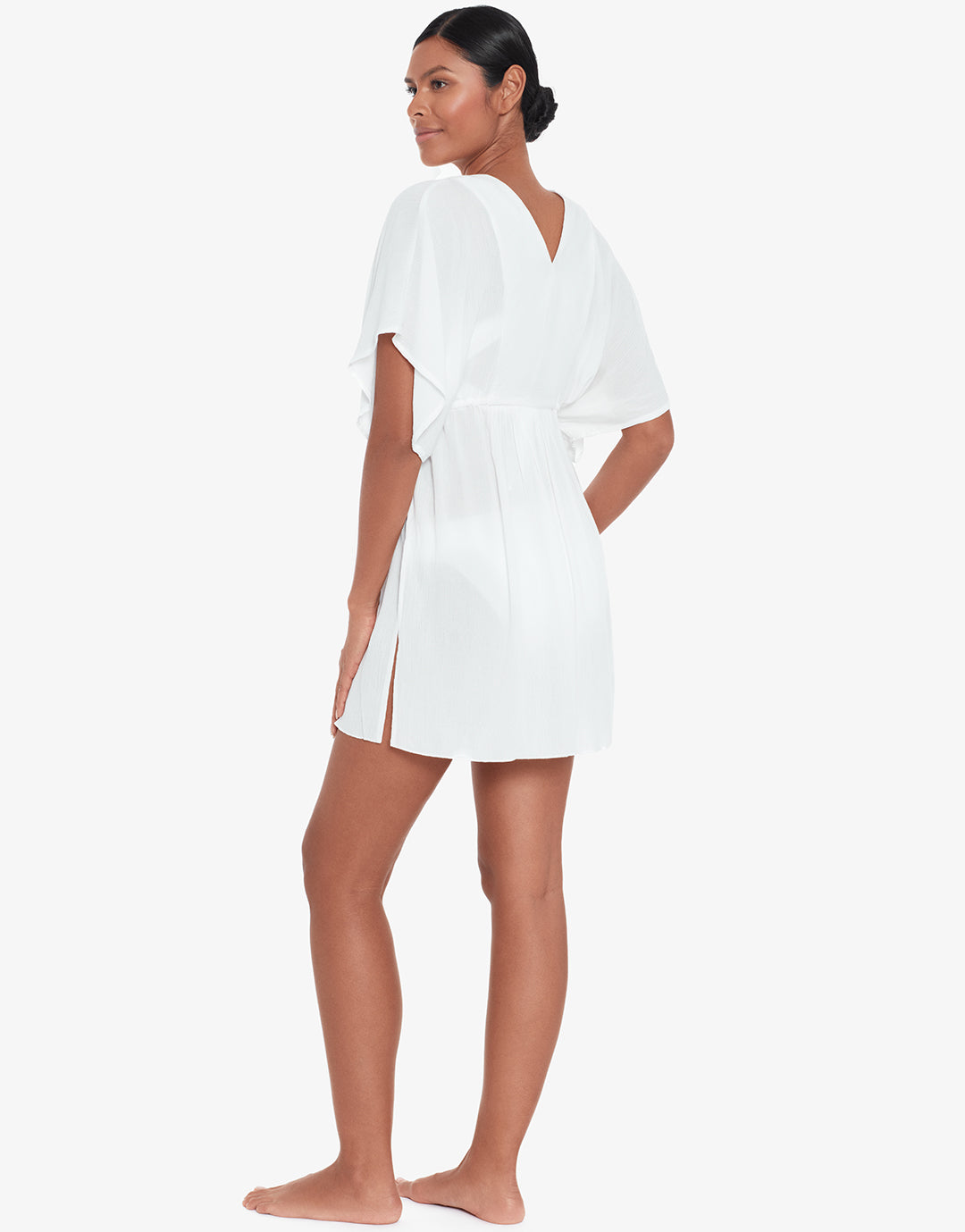 Crinkle Tunic Beach Dress - White - Simply Beach UK