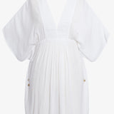 Crinkle Tunic Beach Dress - White - Simply Beach UK