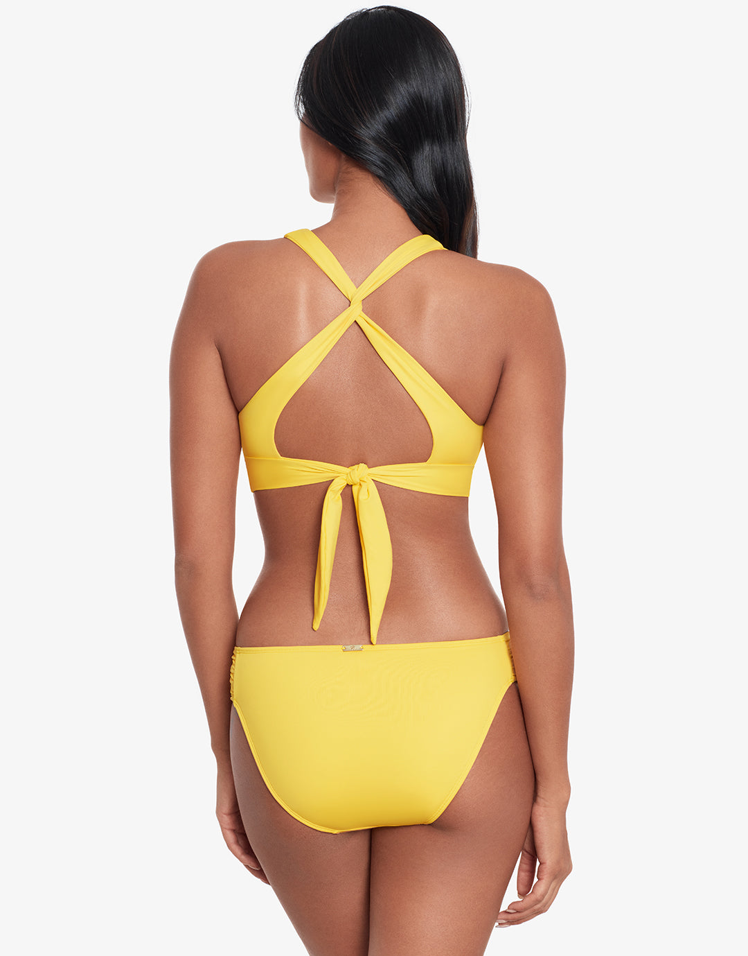 Beach Club Solids Shirred Tab Side Bikini Pant - Yellow - Simply Beach UK