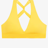 Beach Club Solids Twist X Back Bikini Top - Yellow - Simply Beach UK