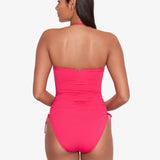 Beach Club Solids Ruched Strapless Swimsuit - Passionfruit - Simply Beach UK