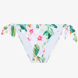 Watercolour Tropical Tie Side Hipster Bikini Pant - White Multi - Simply Beach UK