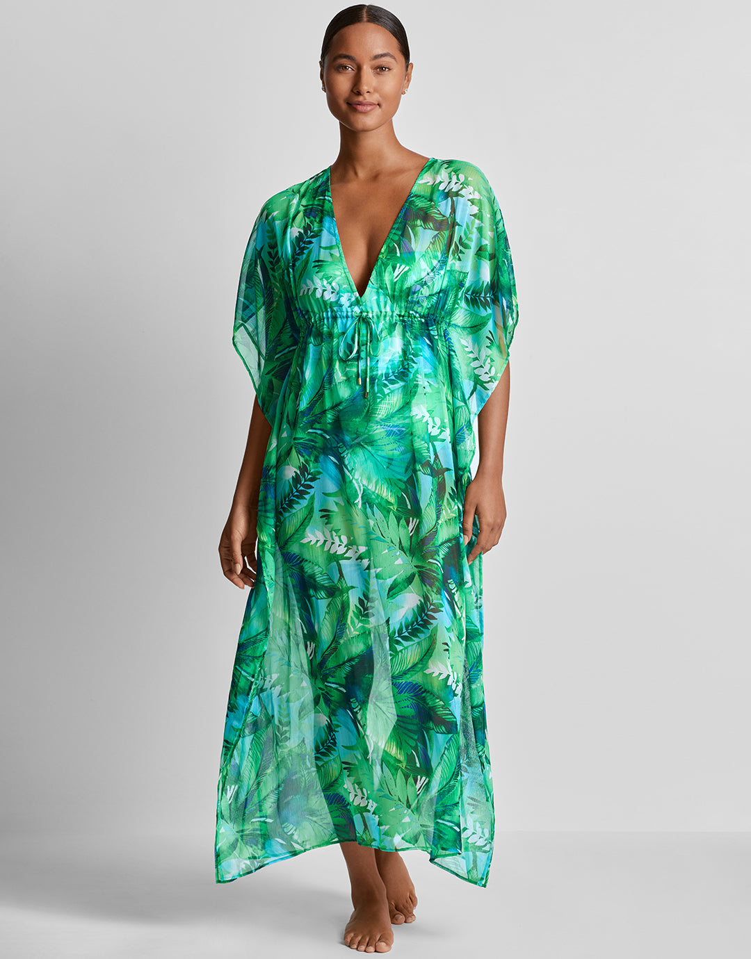 Cartago Palms Midi Kaftan - Multi - Simply Beach UK