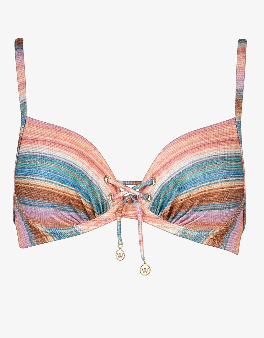Pastel Sunset Underwired Bikini Top - Pink Stripe - Simply Beach UK