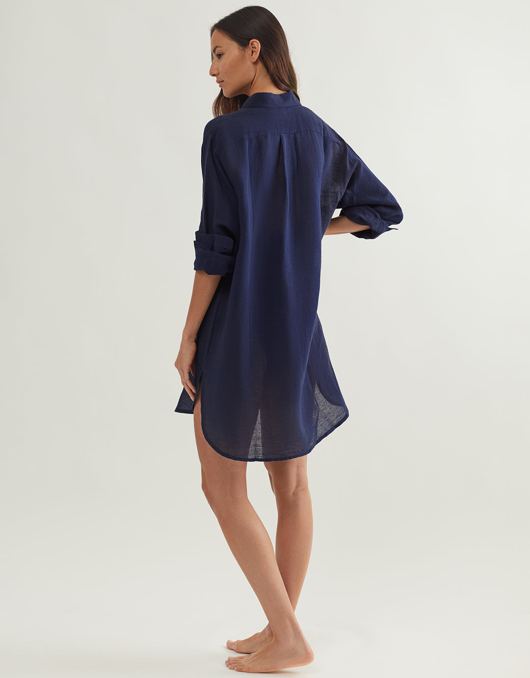 Boyfriend Shirt - Navy - Simply Beach UK