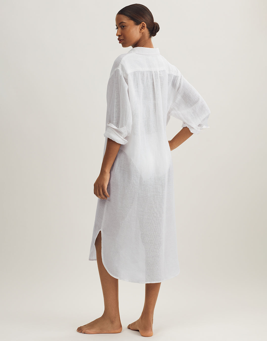 Maxi Boyfriend Shirt - Off White - Simply Beach UK