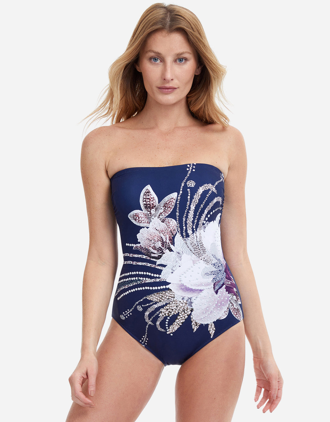 Dolce Vita Bandeau Swimsuit - Navy - Simply Beach UK