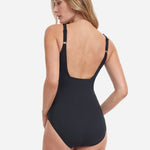 Onyx Square Neck Tank Swimsuit - Black and Gold - Simply Beach UK