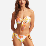 Palm Springs Twist Tie Front Bandeau Bikini Top - Limelight - Simply Beach UK