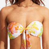 Palm Springs Twist Tie Front Bandeau Bikini Top - Limelight - Simply Beach UK