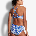 Modern Marina F Cup Cross Front Bra Bikini - Blue - Simply Beach UK