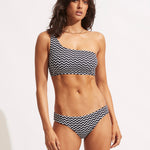 Sienna One Shoulder Bikini Top - True Navy - Simply Beach UK