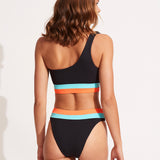 Slice of Splice One Shoulder Bikini Top - Black - Simply Beach UK