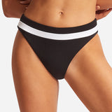Slice of Splice High Rise Bikini Pant - Black and White - Simply Beach UK
