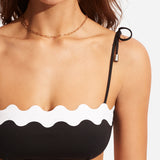 Gia Ric Rac Bustier Bandeau Bikini Top - Black - Simply Beach UK