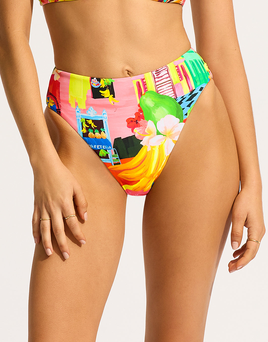 Cuba High Rise Bikini Pant - Turquoise - Simply Beach UK