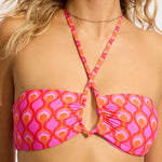 Birds of Paradise Diamond Wire Bandeau Bikini Top - Chilli Red - Simply Beach UK