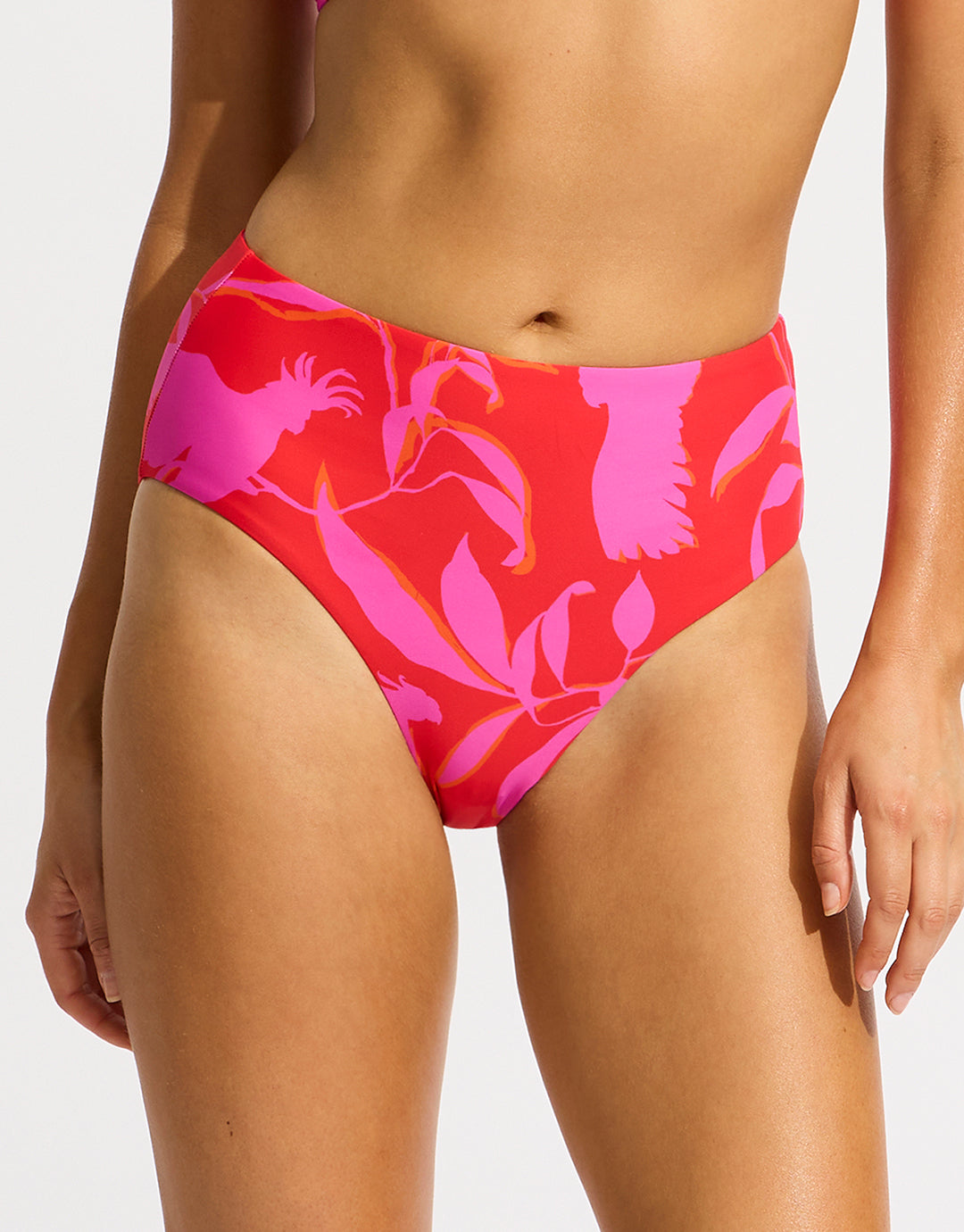 Birds of Paradise High Waist Bikini Pant - Chilli Red - Simply Beach UK