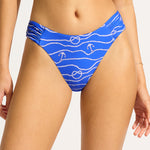 Set Sail High Leg Ruched Side Bikini Pant - Azure - Simply Beach UK