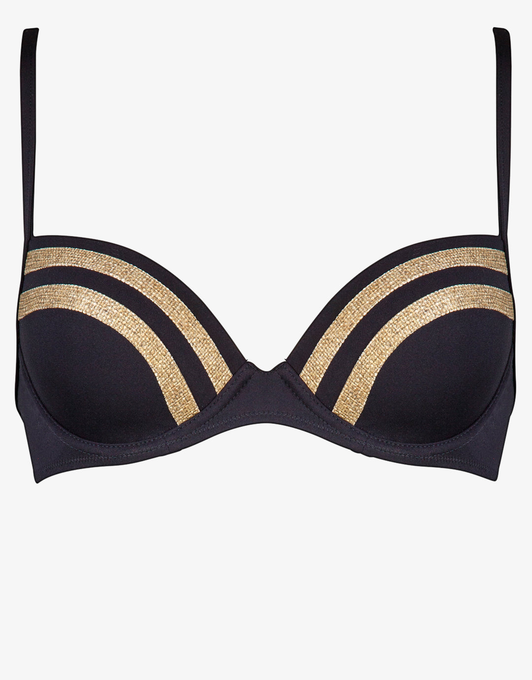 Construction Moulded Underwired Bikini Top - Black - Simply Beach UK