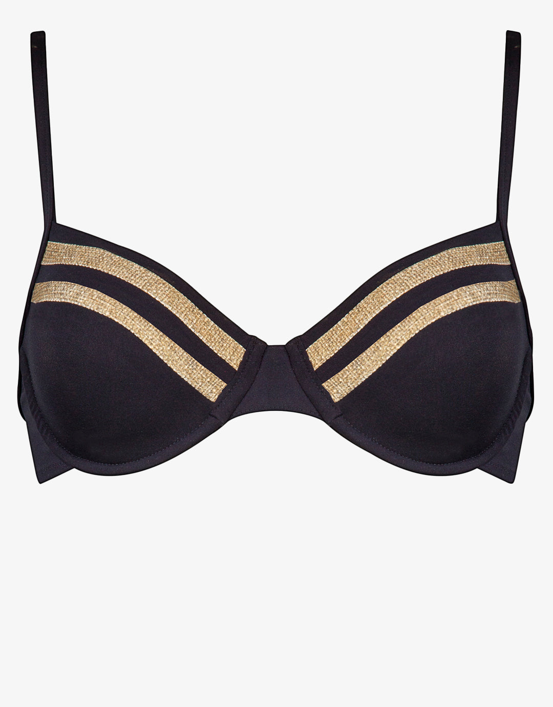 Construction Underwired Bikini Top - Black - Simply Beach UK