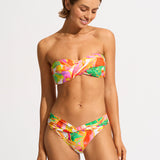 Wonderland Twist Bandeau Bikini Top - Fuchsia Rose - Simply Beach UK
