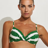 Radiance Underwired Padded Bikini Top - White and Clover - Simply Beach UK