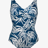 Jean Breeze Twist Front Swimsuit - Denim White - Simply Beach UK
