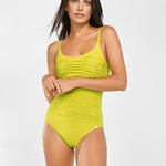 Elements Ruched Underwired Swimsuit - Kiwi Green - Simply Beach UK