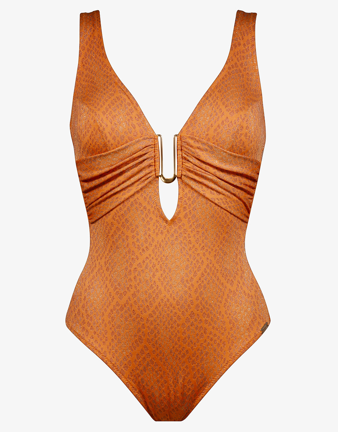 Glance Banded Swimsuit - Metallic Apricot - Simply Beach UK