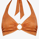 Glance Underwired Halter Bikini Top - Metallic Apricot - Simply Beach UK