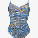 Majorelle Ruched Underwired Swimsuit - Oriental Horizon Blue - Simply Beach UK