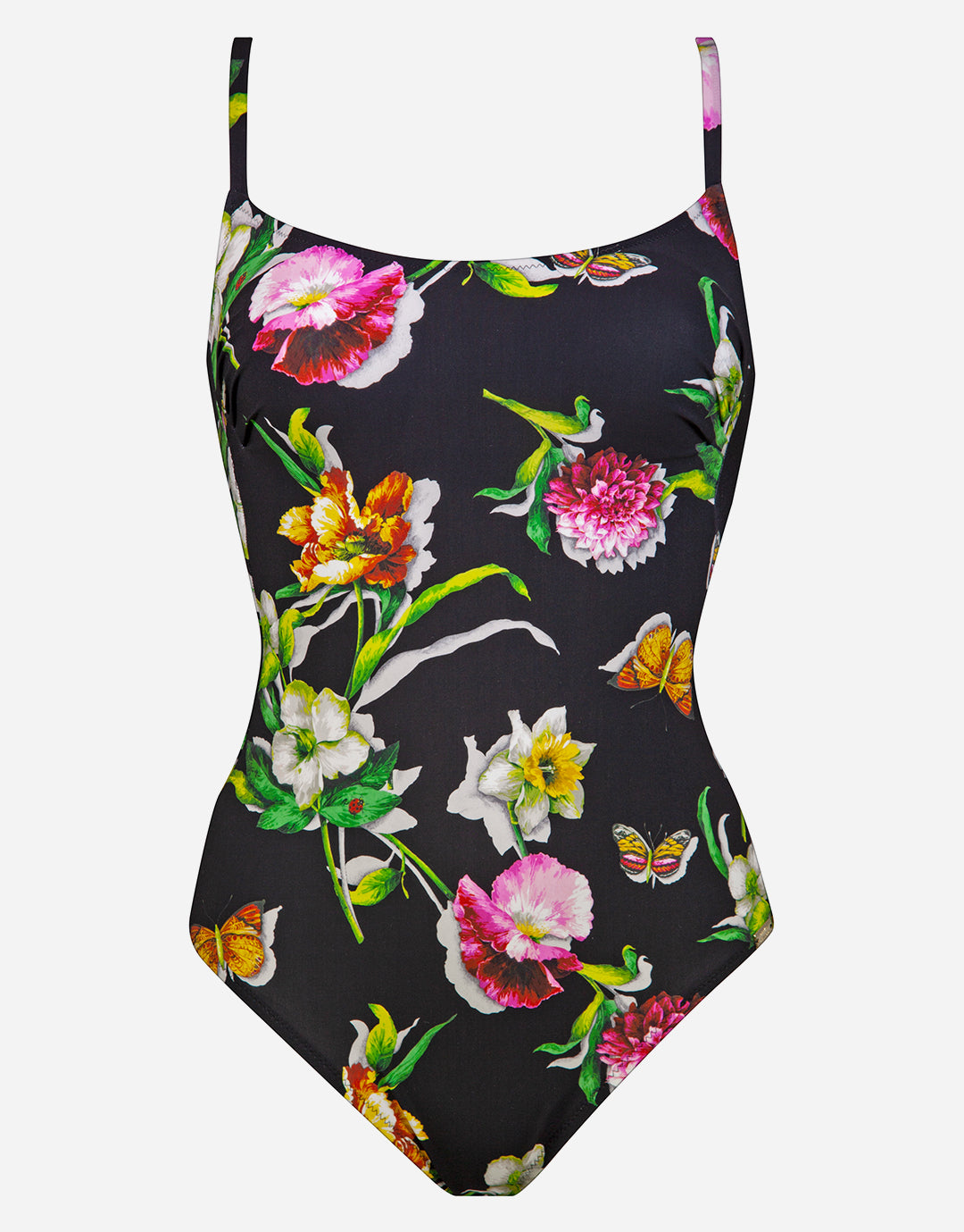 Siciliana Soft Cup Swimsuit - Black-Brights - Simply Beach UK