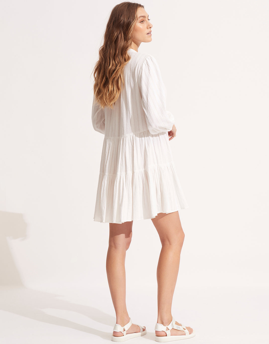 Market Tier Dress - White - Simply Beach UK