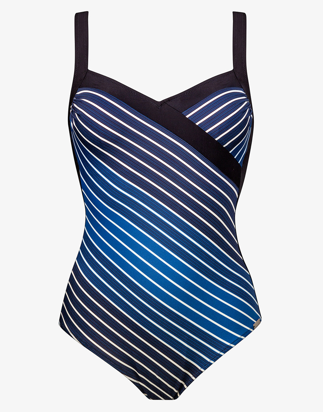 Blue Illusion Cross Front Swimsuit - Blue and White - Simply Beach UK