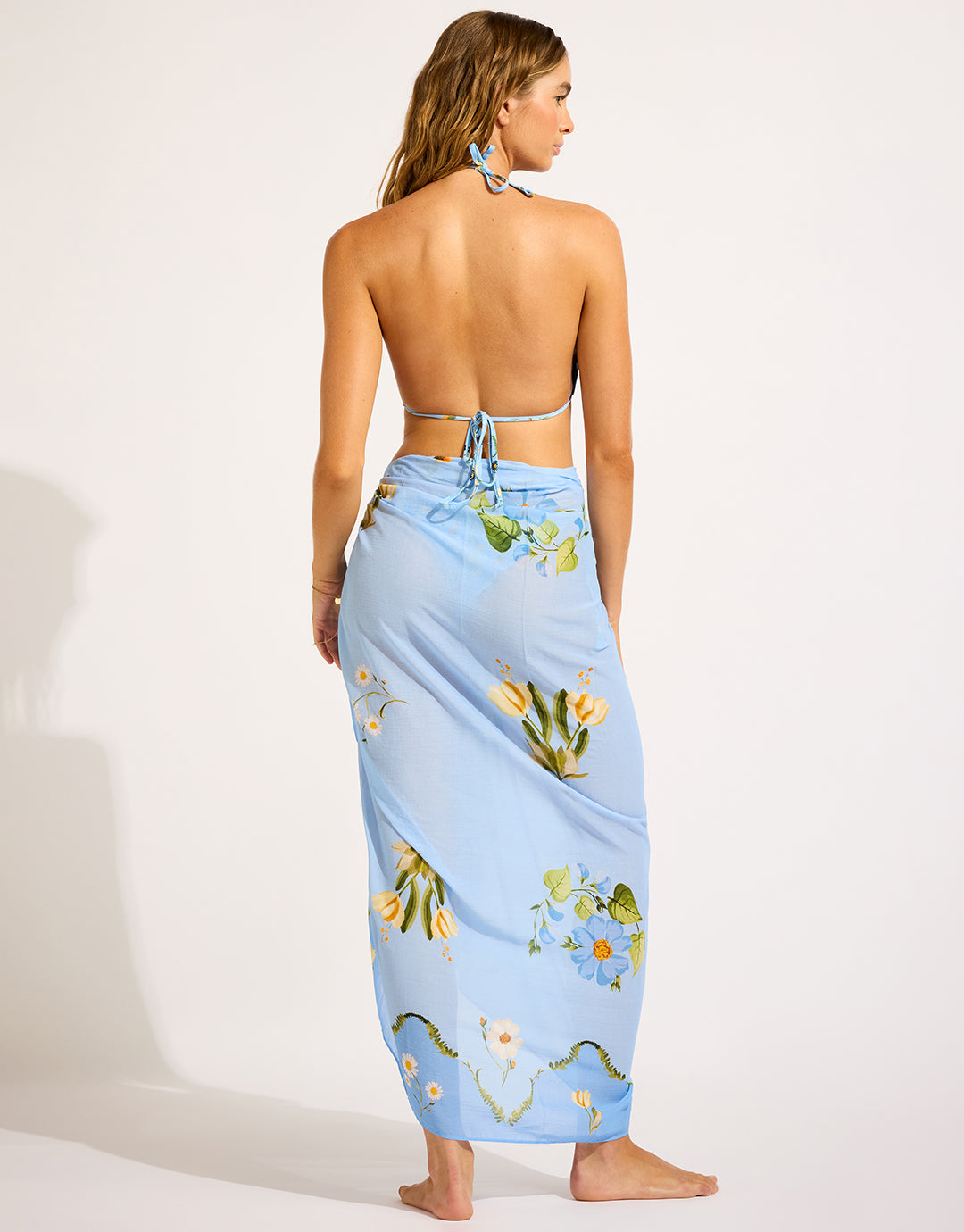 Modern Romance Sarong - Powder Blue - Simply Beach UK