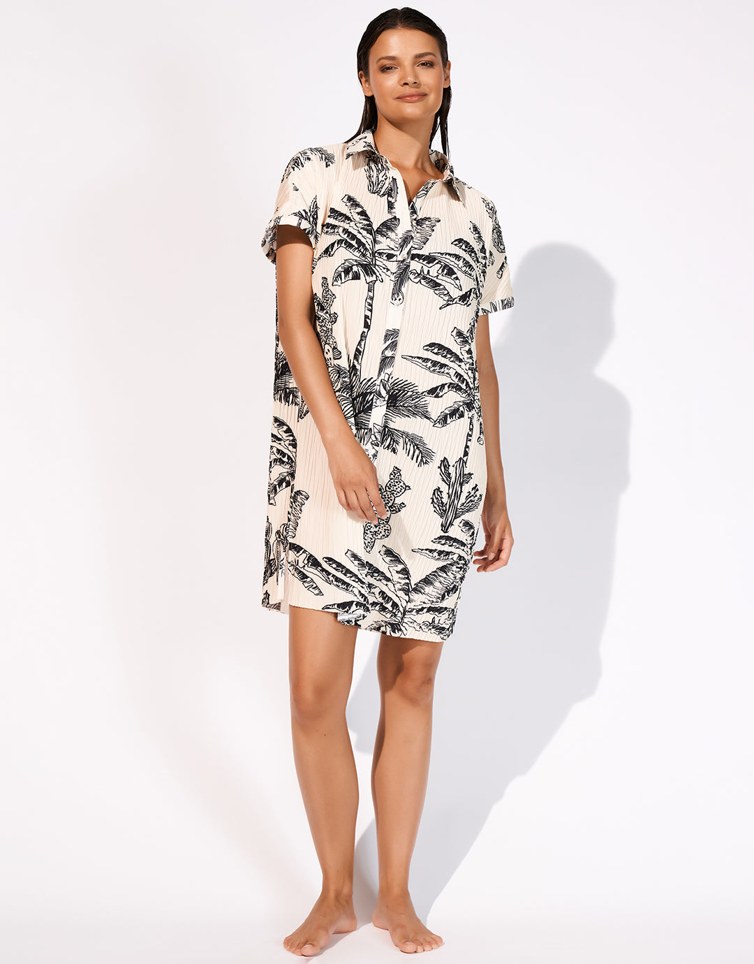 Legend Beach Shirt - Cream and Black - Simply Beach UK