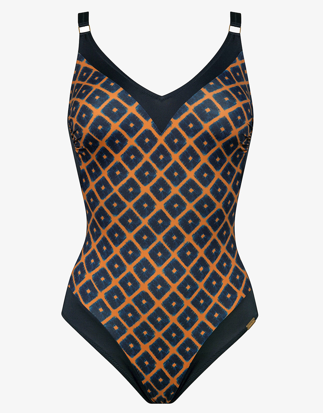 Tobacco Fields V Neck Swimsuit - Tabac Black - Simply Beach UK