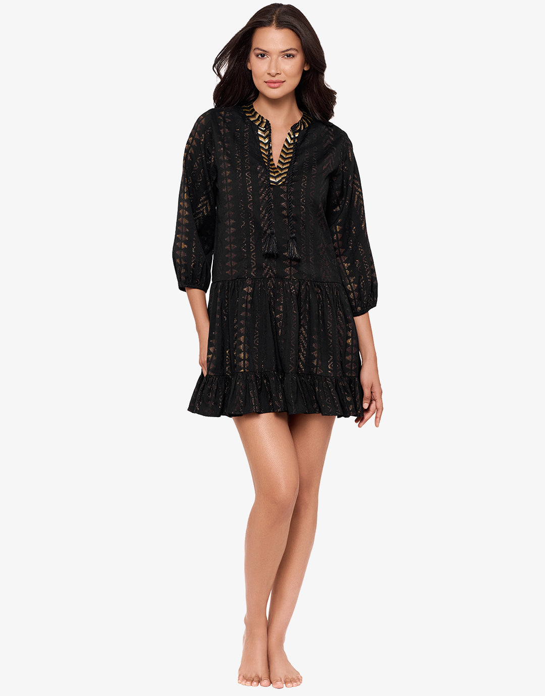 Beach Etc Jacquard Beach Dress -Black