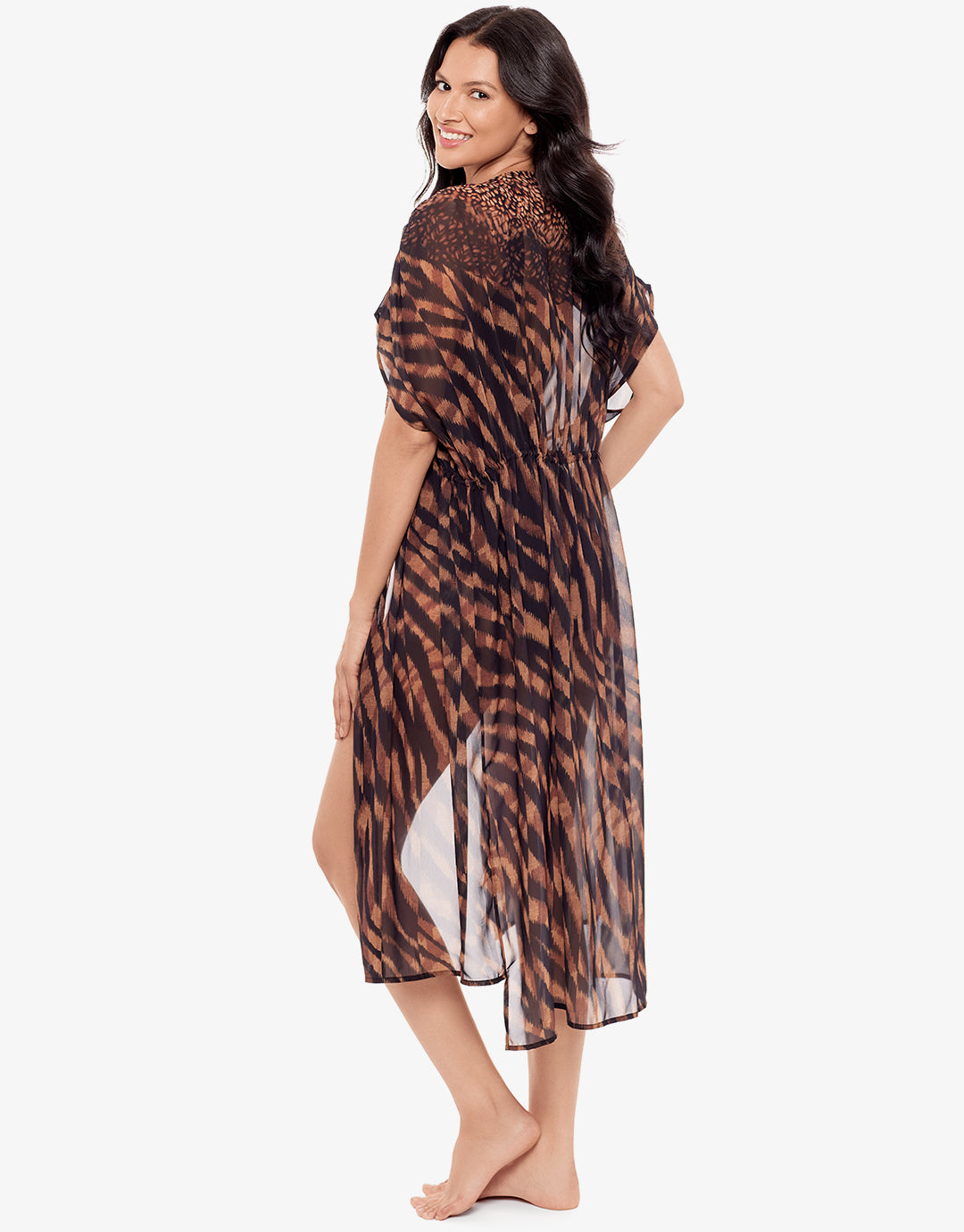 Raya De Safari Beaded Kimono - Black Brown - Simply Beach UK