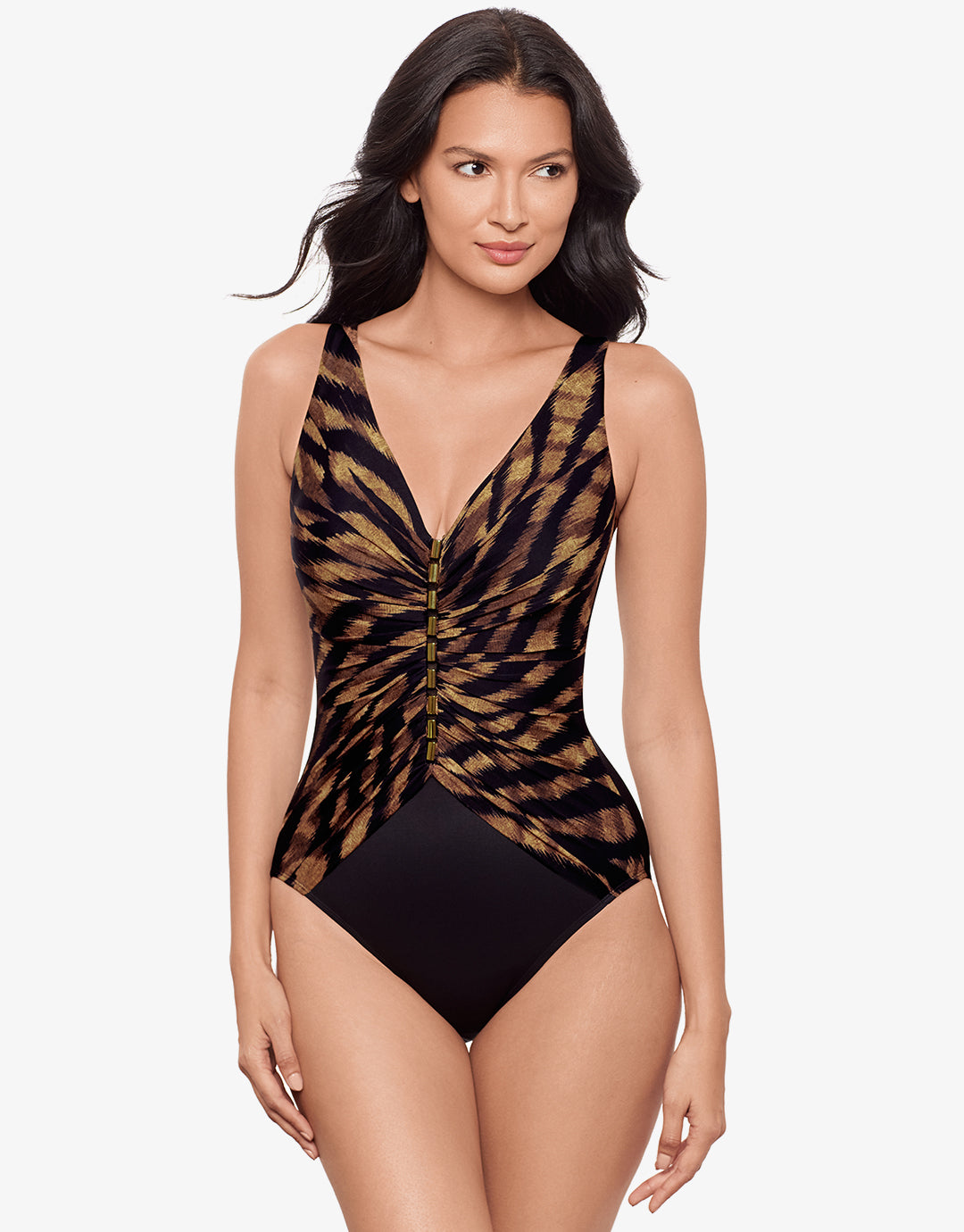 Raya De Safari Charmer Swimsuit - Black Brown - Simply Beach UK