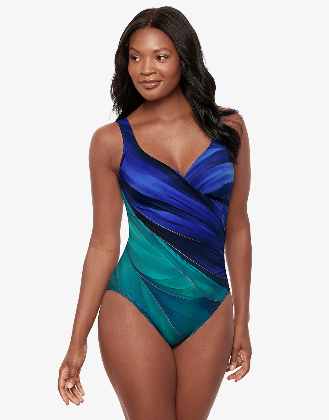 Maldiva It’s A Wrap Swimsuit - Blue Multi - Simply Beach UK