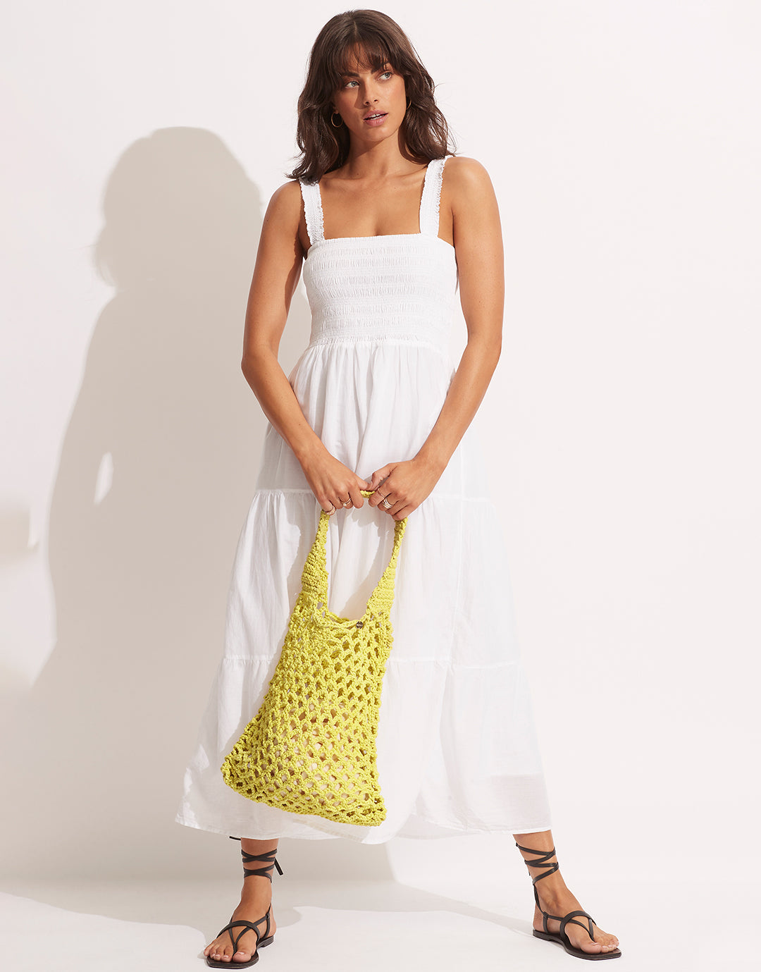 Plaited Rope Tote Bag - Celery - Simply Beach UK